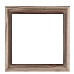 rectangular wooden frame for painting and photography isolated on a white background