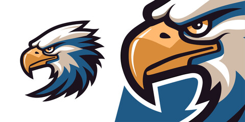 Fototapeta premium Classic Blue Eagle Mascot Logo Design: A Powerful Symbol for Sport & Esport Teams, Badges, Emblems & T-Shirt Printing with a Modern Twist
