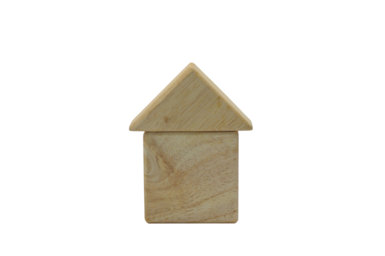 나무 목업으로 표현한 단독주택의 모양