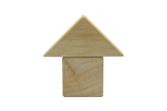 나무 목업으로 표현한 단독주택의 모양