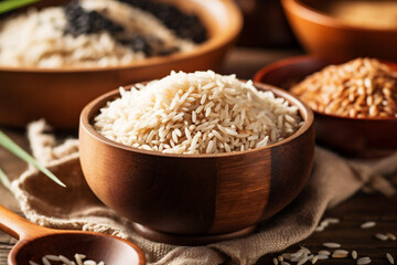meal white food grain rice healthy diet organic asian vegetarian. Generative AI.