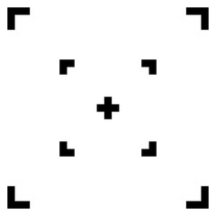 Obraz premium Crosshair icon. Transparent background. Simple target icon. Viewfinder frame.