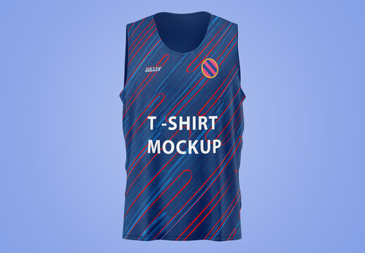 Running Sleeveless T-Shirt Mockup Front View