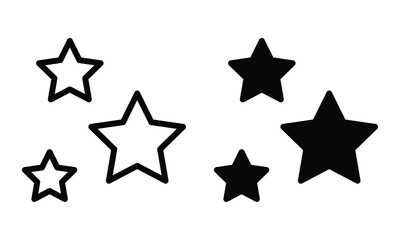 Stars icon with outline and glyph style.