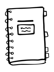  Isolated Hand drawn modern Vector illustrations of books. Notebooks, Organizers for to do lists, personal plans, goals. Diary with stick notes, bookmarks, textbooks
