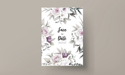 beautiful hand drawn watercolor floral invitation card