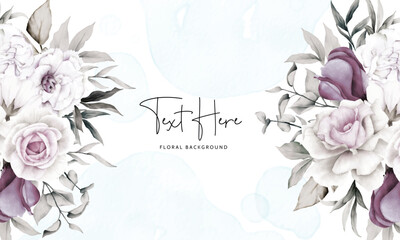 luxury grey and  purple watercolor floral background