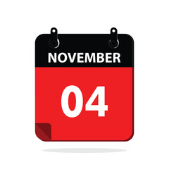 calender icon, 04 november icon with white background