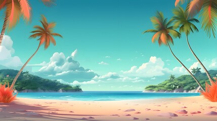 Fototapeta na wymiar Summer backgrounds with sunny beaches and tropical vibes Generative AI