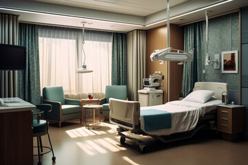 modern hospital room ai generative art