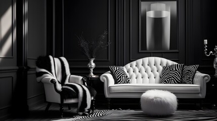 Black and white backgrounds with monochromatic tones and timeless elegance Generative AI