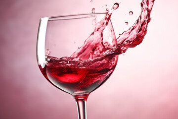 closeup liquid party drink red wine bordeaux glass background gradient alcohol. Generative AI.