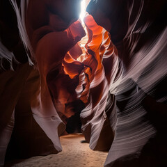 Peter Lik-Inspired Breathtaking Beauty of a Magnificent Slot Canyon. Generative AI.