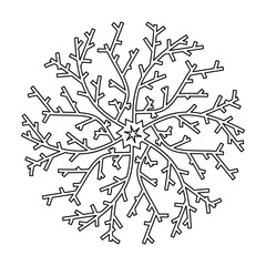 Stylized corals or algae, mandala. Coloring book. Vector illustration