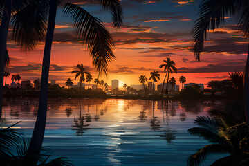 Obraz premium sunset on the beach