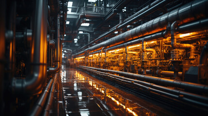Fototapeta na wymiar Gas pipelines at a plant