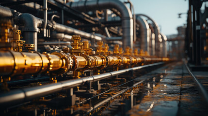 Gas pipelines at a plant