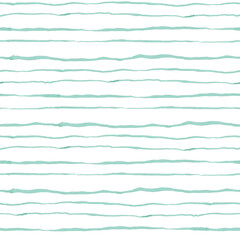 Light seamless pattern of mint green color textured grunge watercolor brush strokes. Watercolour emerald hand drawn striped lines and scratches texture for textile design, wrapping paper, wallpaper