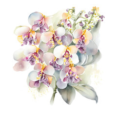 Orchid Flower Bouquet Illustration Vector