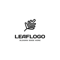 Minimalist leaf logo design template