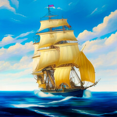 Big Ship sailing on Ocean