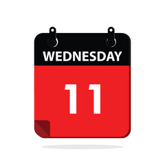 calender icon, 11 wednesday icon with white background