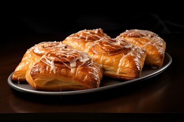 Professional food photography of Danish pastries