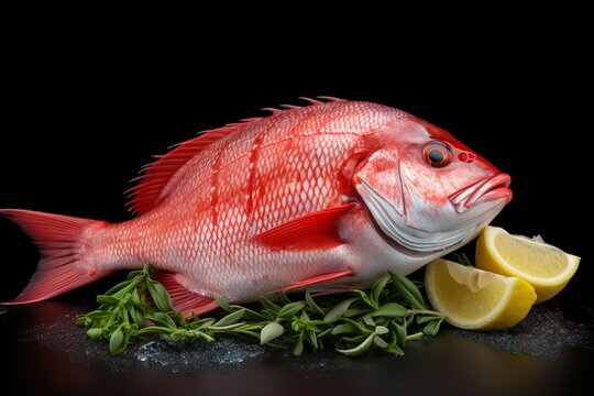 Professional food photography of snapper AI Generated