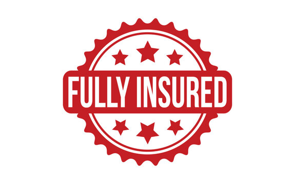 Fully Insured rubber grunge stamp seal vector