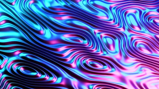 Abstract animated background with purple liquid  waves in motion -Seamless loop 4k