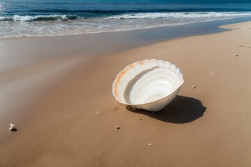 Fototapeta na wymiar A shell on the shore whispering tales of the sea