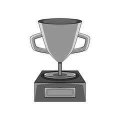 vector design of a winning silver color trophy