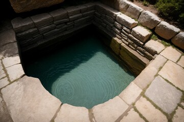 An ancient stone well its depth a mystery