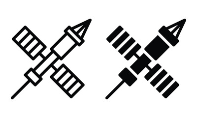 Satellite icon with outline and glyph style.