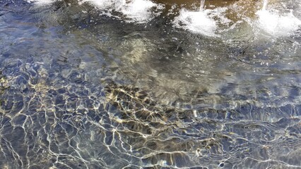 Water flowing from the fountain