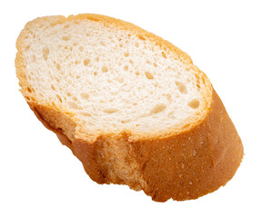 Slice of freshly baked baguette bread, Baguette bread isolated on white With png file.