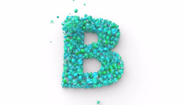 Learn Latin Alphabet with these fun Colorful Balls that Form an Individual Letter 4k Video Made for Learning Alphabet, Characters and Letter Forms in a Fun Way