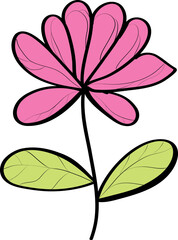 autumn leaves and flowers colorful foliage, vibrant beautiful leaf with hand drawn