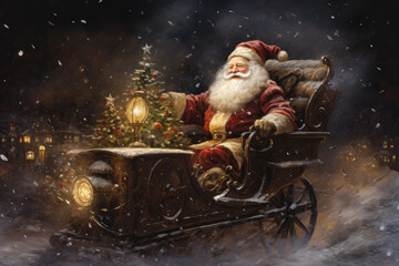 Vintage style Christmas postcard