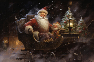 Vintage style Christmas postcard