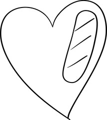 Hand Drawn Cute Cartoon Heart, Playful and Charming Doodle Art