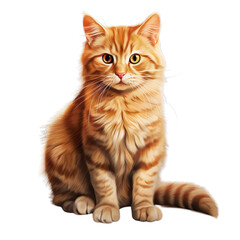 Obraz premium Realistic clipart of cat isolated on white background, AI Generation