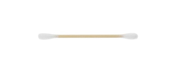 One wooden cotton bud isolated on white