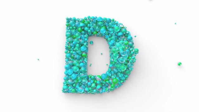 Learn Latin Alphabet with these fun Colorful Balls that Form an Individual Letter 4k Video Made for Learning Alphabet, Characters and Letter Forms in a Fun Way
