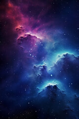 Obraz na płótnie Canvas Captivating beauty of space with a distant nebula amidst a star-filled sky