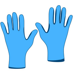 outline medical gloves, sterile rubber gloves for decoration hospital, medication elements 