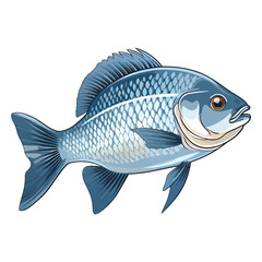 Graceful Swimmer: Exquisite 2D Illustration of a Blue Gourami Fish