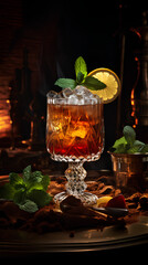 Havana club cocktail, prepared in the style of nightlife