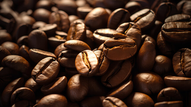 Product photo, macro coffee beans