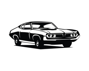 Obraz na płótnie Canvas ford cobra torino car silhouette. appear from the side with an elegant style. premium vector design. isolated white background. Best for logo, badge, emblem, icon, sticker design. car industry.